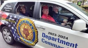 Vice Commander Charlie Aucoin visits the home of Veterans Day