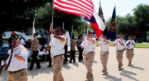 Post 178 and Lebanon Trail Navy Cadet Corps team up to present nation’s colors at 33rd Lone Star Corvette Classic