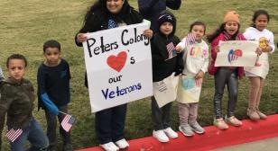 Veterans feel the love at Peters Colony Elementary School