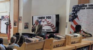 Veterans connect with eighth-grade social studies students on Nov. 10