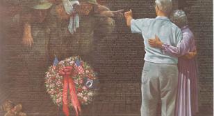 Wounded Vietnam veteran steps into painting that hung over his bed