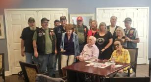 John J. Morris Post 62 Riders join World War II Army/Air Corps veteran to celebrate his 100th birthday